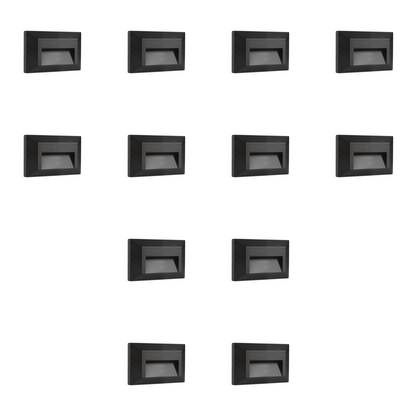 4x/8x/12x Package 2+2+2W 3CCT 3000K/4000K/5000K 12V Low Voltage Cast Aluminum Rectangular Surface Mount LED Stair Step or Deck Light