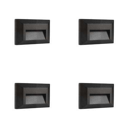 4x/8x/12x Package 2+2+2W 3CCT 3000K/4000K/5000K 12V Low Voltage Cast Aluminum Rectangular Surface Mount LED Stair Step or Deck Light