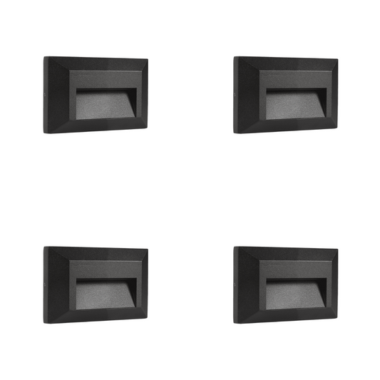 4x/8x/12x Package 2+2+2W 3CCT 3000K/4000K/5000K 12V Low Voltage Cast Aluminum Rectangular Surface Mount LED Stair Step or Deck Light