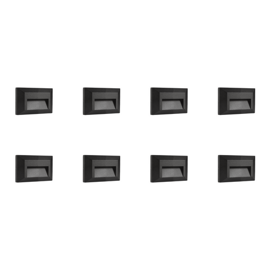 4x/8x/12x Package 2+2+2W 3CCT 3000K/4000K/5000K 12V Low Voltage Cast Aluminum Rectangular Surface Mount LED Stair Step or Deck Light