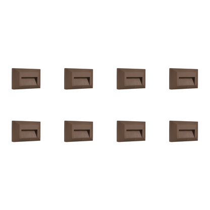 4x/8x/12x Package 2+2+2W 3CCT 3000K/4000K/5000K 12V Low Voltage Cast Aluminum Rectangular Surface Mount LED Stair Step or Deck Light