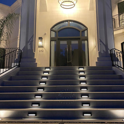 4x/8x/12x Package 3+3W 3CCT  3000K/4000K/5000K 12V Low Voltage Cast Aluminum Rectangular Surface Mount LED Step or Deck Light