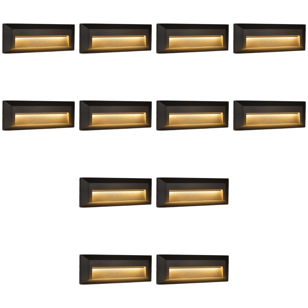 4x/8x/12x Package 3+3W 3CCT  3000K/4000K/5000K 12V Low Voltage Cast Aluminum Rectangular Surface Mount LED Step or Deck Light