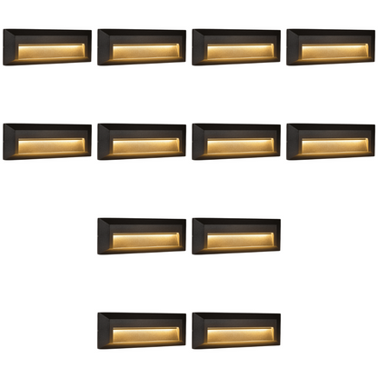 4x/8x/12x Package 3+3W 3CCT  3000K/4000K/5000K 12V Low Voltage Cast Aluminum Rectangular Surface Mount LED Step or Deck Light