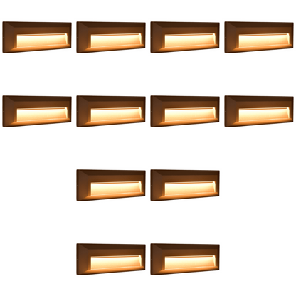 4x/8x/12x Package 3+3W 3CCT  3000K/4000K/5000K 12V Low Voltage Cast Aluminum Rectangular Surface Mount LED Step or Deck Light