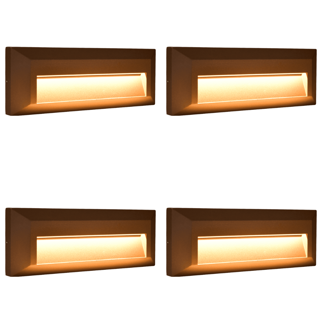 4x/8x/12x Package 3+3W 3CCT  3000K/4000K/5000K 12V Low Voltage Cast Aluminum Rectangular Surface Mount LED Step or Deck Light
