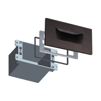 4x/8x/12x Package 3.5W 12V Low Voltage 3CCT Rectangular Waterproof Horizontal LED Aluminum Stairs Step Light Fixture