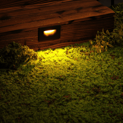 4x/8x/12x Package 3.5W 12V Low Voltage 3CCT Rectangular Waterproof Horizontal LED Aluminum Stairs Step Light Fixture