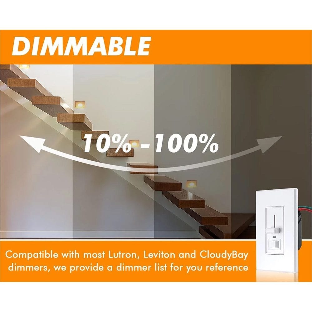 4x/8x/12x Package 3.5W 12V Low Voltage 3CCT Rectangular Waterproof Horizontal LED Aluminum Stairs Step Light Fixture