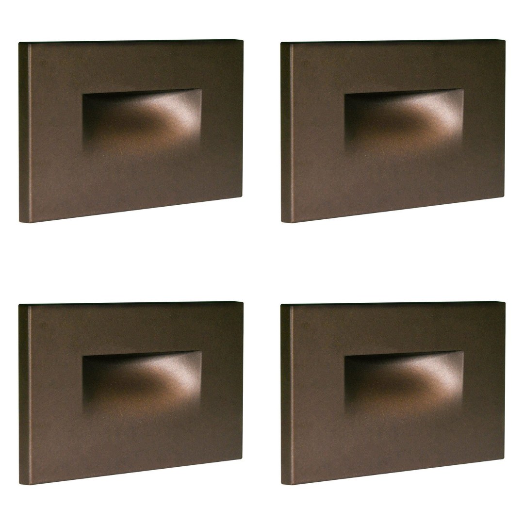 4x/8x/12x Package 3.5W 12V Low Voltage 3CCT Rectangular Waterproof Horizontal LED Aluminum Stairs Step Light Fixture