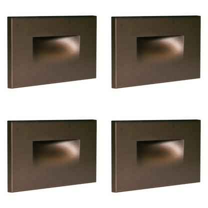 4x/8x/12x Package 3.5W 12V Low Voltage 3CCT Rectangular Waterproof Horizontal LED Aluminum Stairs Step Light Fixture