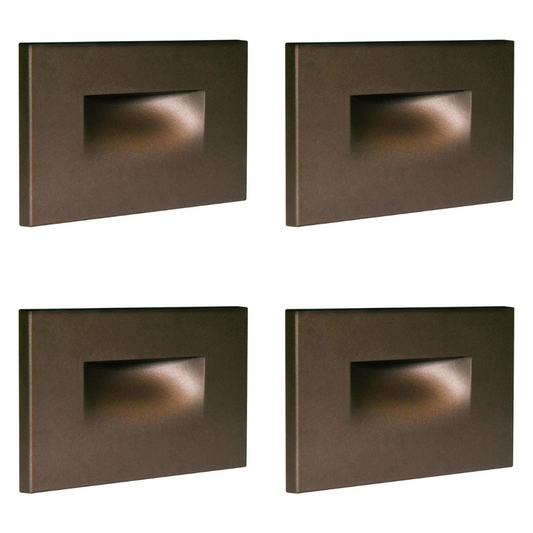 4x/8x/12x Package 3.5W 12V Low Voltage 3CCT Rectangular Waterproof Horizontal LED Aluminum Stairs Step Light Fixture