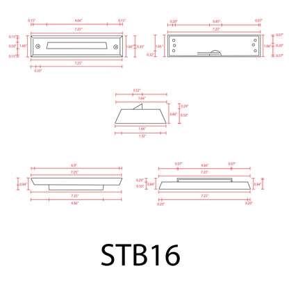 4x/8x/12x Package 2W LED Cast Brass 12V Low Voltage Surface Mounted Slim Horizontal Outdoor & Indoor Step Light