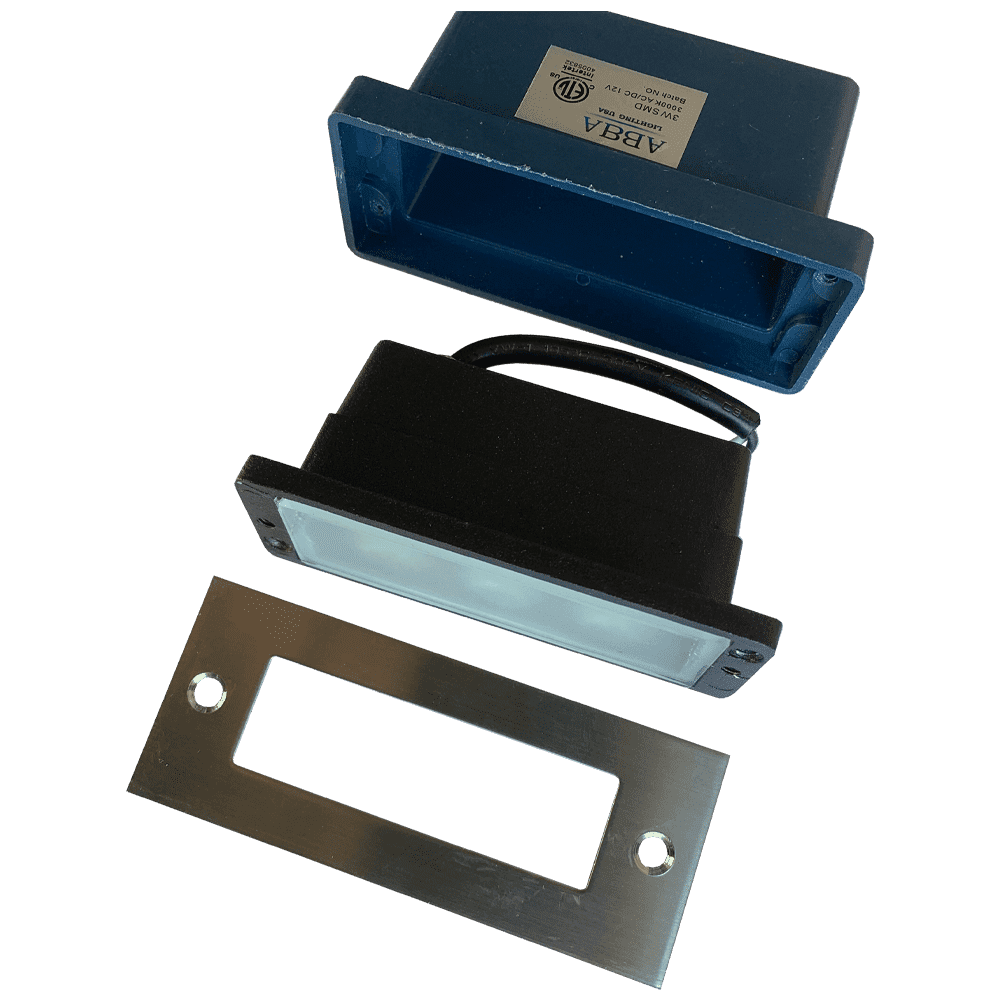 4x/8x/12x Package Outdoor Recessed Brick Wall Light 12V Low Voltage 3000K Warm White Integrated LED Step/ Stair Lighting Fixture