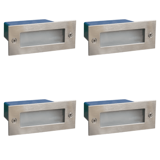 4x/8x/12x Package Outdoor Recessed Brick Wall Light 12V Low Voltage 3000K Warm White Integrated LED Step/ Stair Lighting Fixture