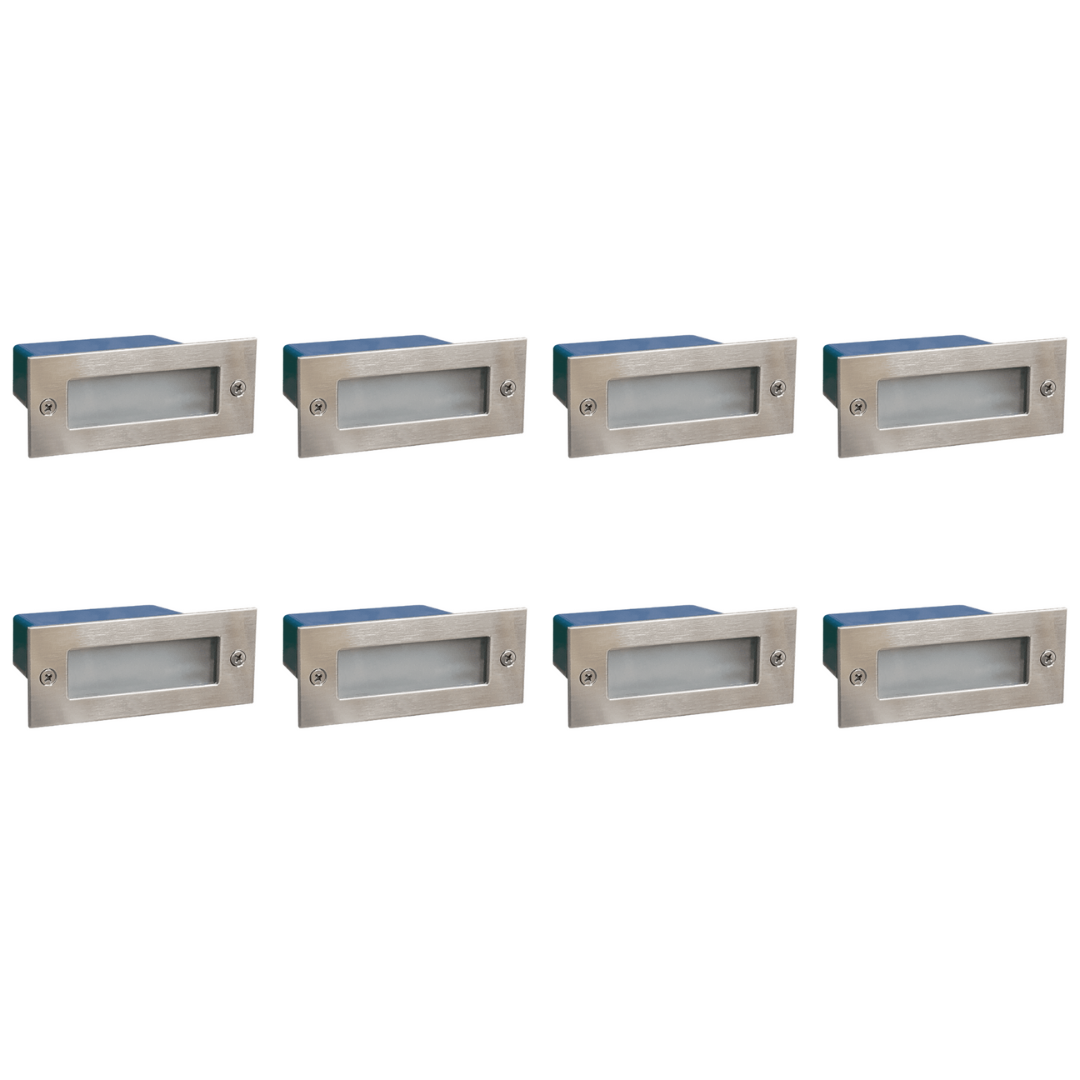 4x/8x/12x Package Outdoor Recessed Brick Wall Light 12V Low Voltage 3000K Warm White Integrated LED Step/ Stair Lighting Fixture