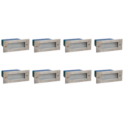4x/8x/12x Package Outdoor Recessed Brick Wall Light 12V Low Voltage 3000K Warm White Integrated LED Step/ Stair Lighting Fixture