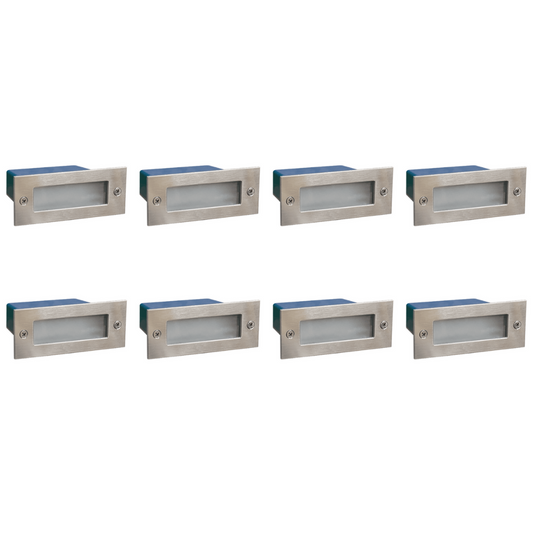 4x/8x/12x Package Outdoor Recessed Brick Wall Light 12V Low Voltage 3000K Warm White Integrated LED Step/ Stair Lighting Fixture