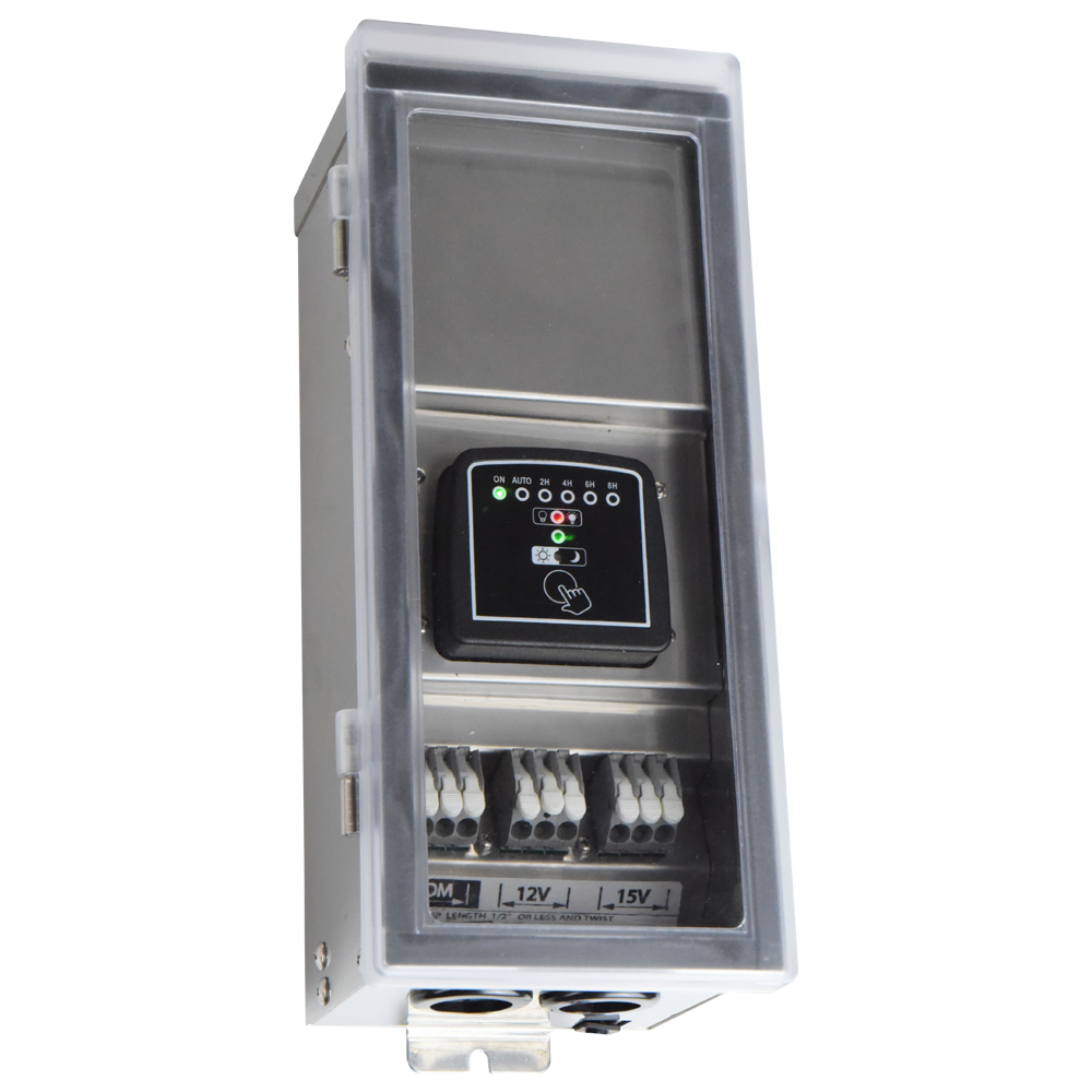 300W Stainless Steel Smart WI-FI 12V, 15V Low Voltage Transformer with Photocell & Timer IP65