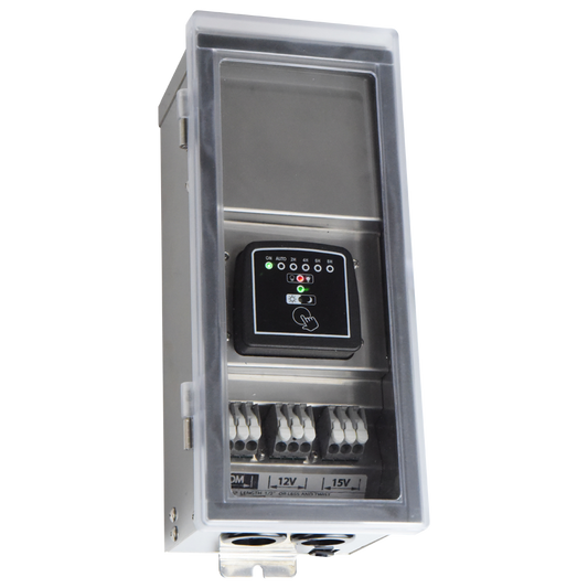 300W Stainless Steel Smart WI-FI 12V, 15V Low Voltage Transformer with Photocell & Timer IP65