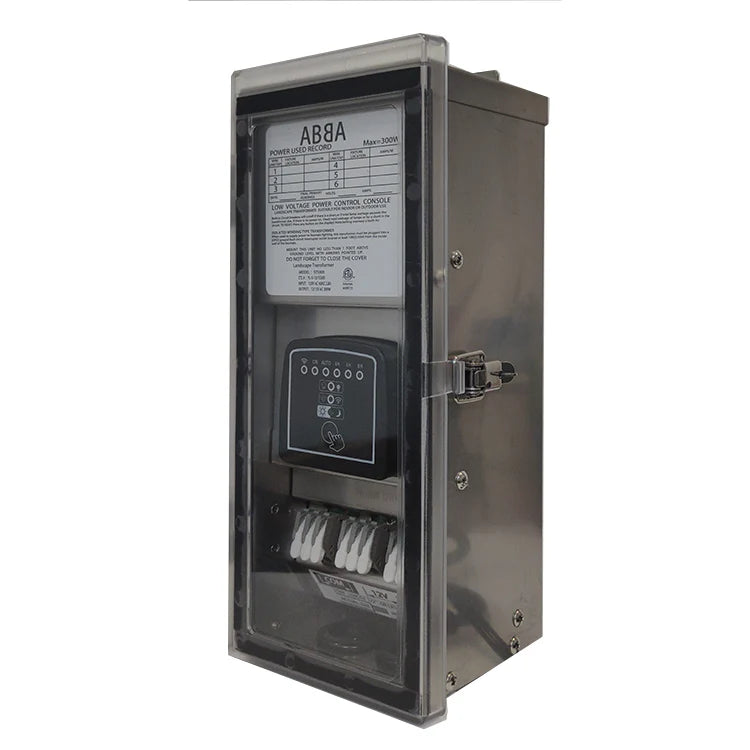 300W Stainless Steel Smart WI-FI 12V, 15V Low Voltage Transformer with Photocell & Timer IP65