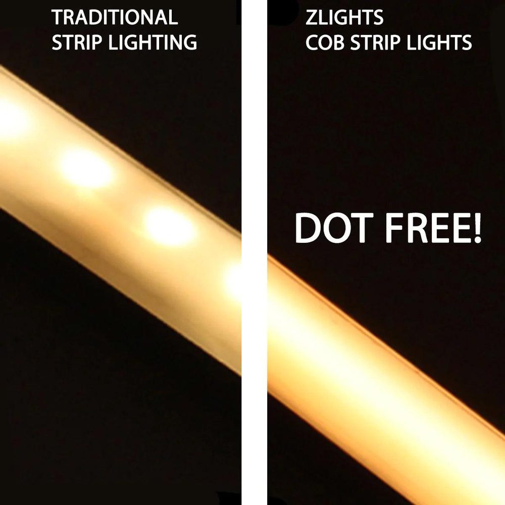 16ft/32ft/82ft Dotless Single Color Linear 8mm 3.4W/ft / 4.5W/ft 10mm LED Strip Lights Low Voltage FCOB DC24V Tape Light