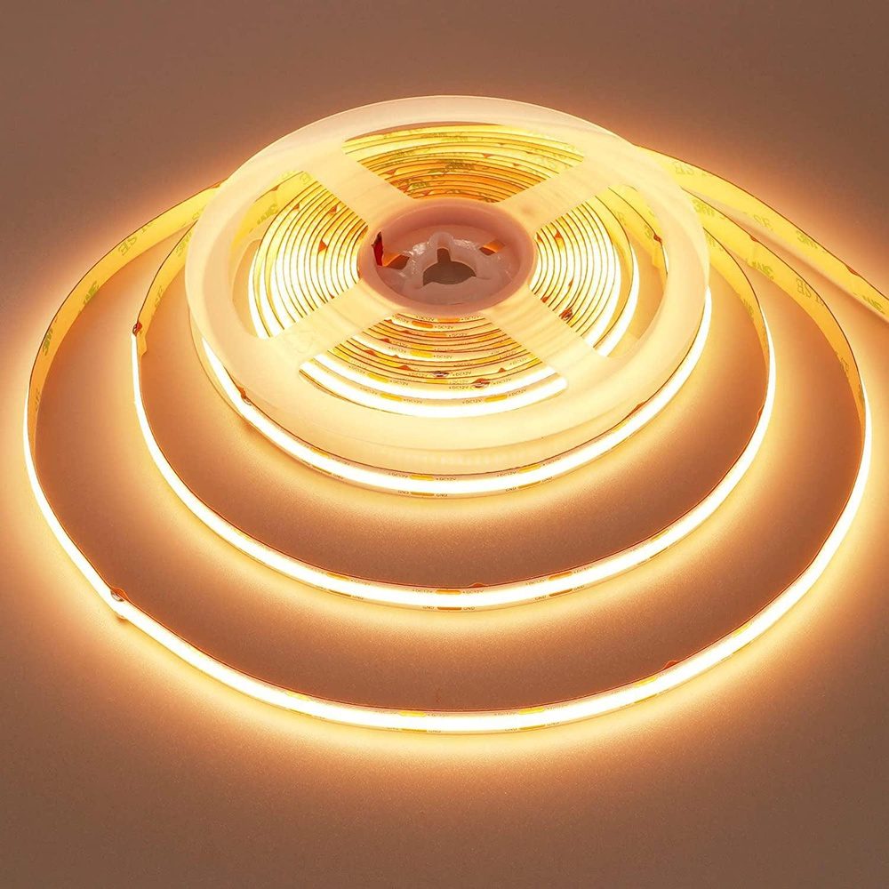 16ft/32ft/82ft Dotless Single Color Linear 8mm 3.4W/ft / 4.5W/ft 10mm LED Strip Lights Low Voltage FCOB DC24V Tape Light