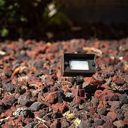 Brass 12V Low Voltage Rectangular LED Directional Floodlight Adjustable Lighting