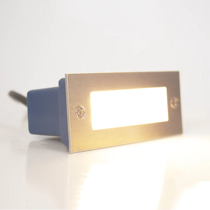 12V Low Voltage Outdoor Recessed Stainless Steel Brick Wall Light 3000K Warm White Integrated LED Step/ Stair Lighting Fixture